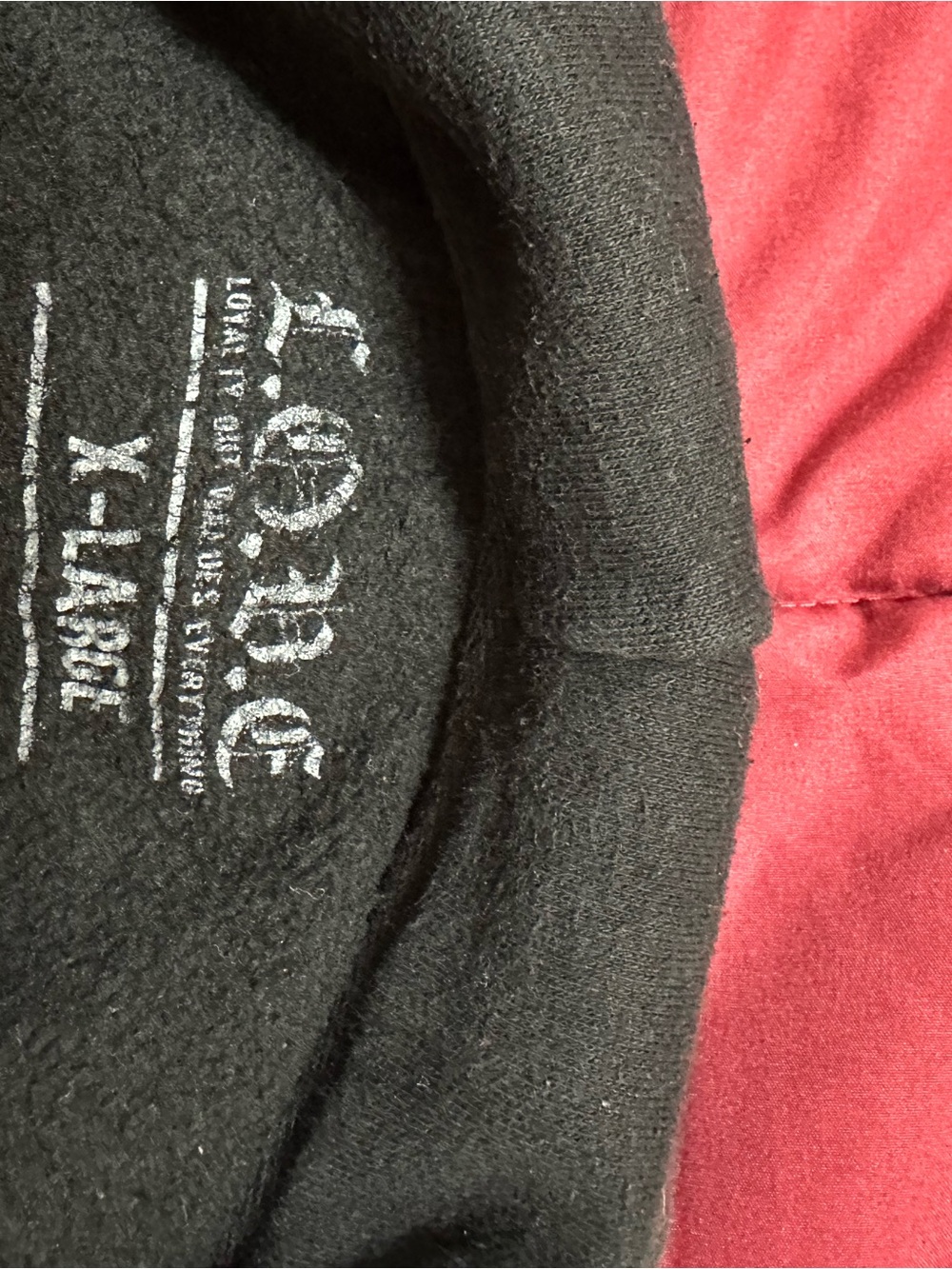 Black Hoodie with Red Heart Graphic - LOVE Print - Picture 3 of 3